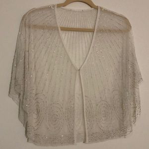White beaded shawl